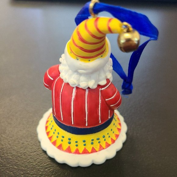 Avon Santa Tune Christmas Ornament Bell 1998 Hand Painted Ceramic EUC - Picture 3 of 6